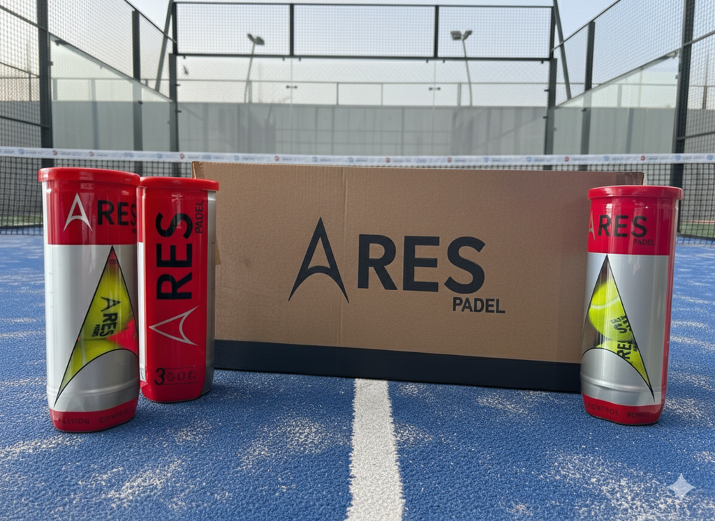 Caja con 24 tubos de padel presurizados